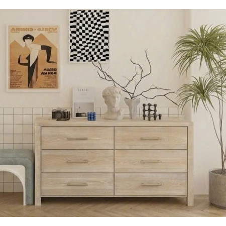 B5822 - 31 : Tủ Ngang 06 Ngăn Kéo - Màu Kem Sứ Nung